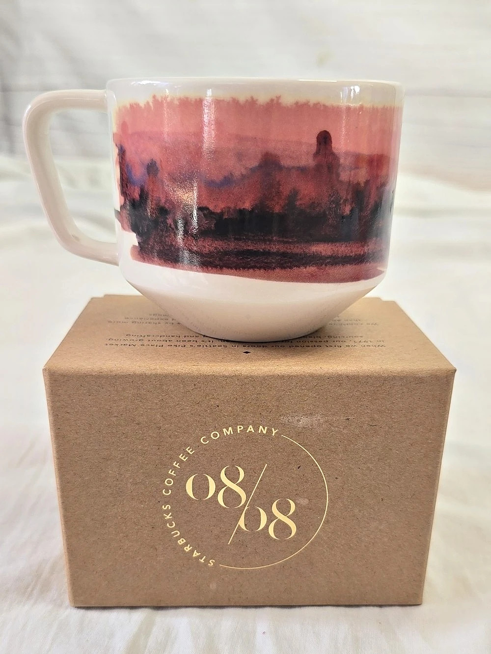 Starbucks Roastery Artisan Collectible Abstract Pink & White Mug, New
